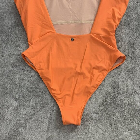 Gymshark Swimsuit Womens XL Orange Open Back GLSM5094 Swim Pool Beach Summer - Picture 11 of 13